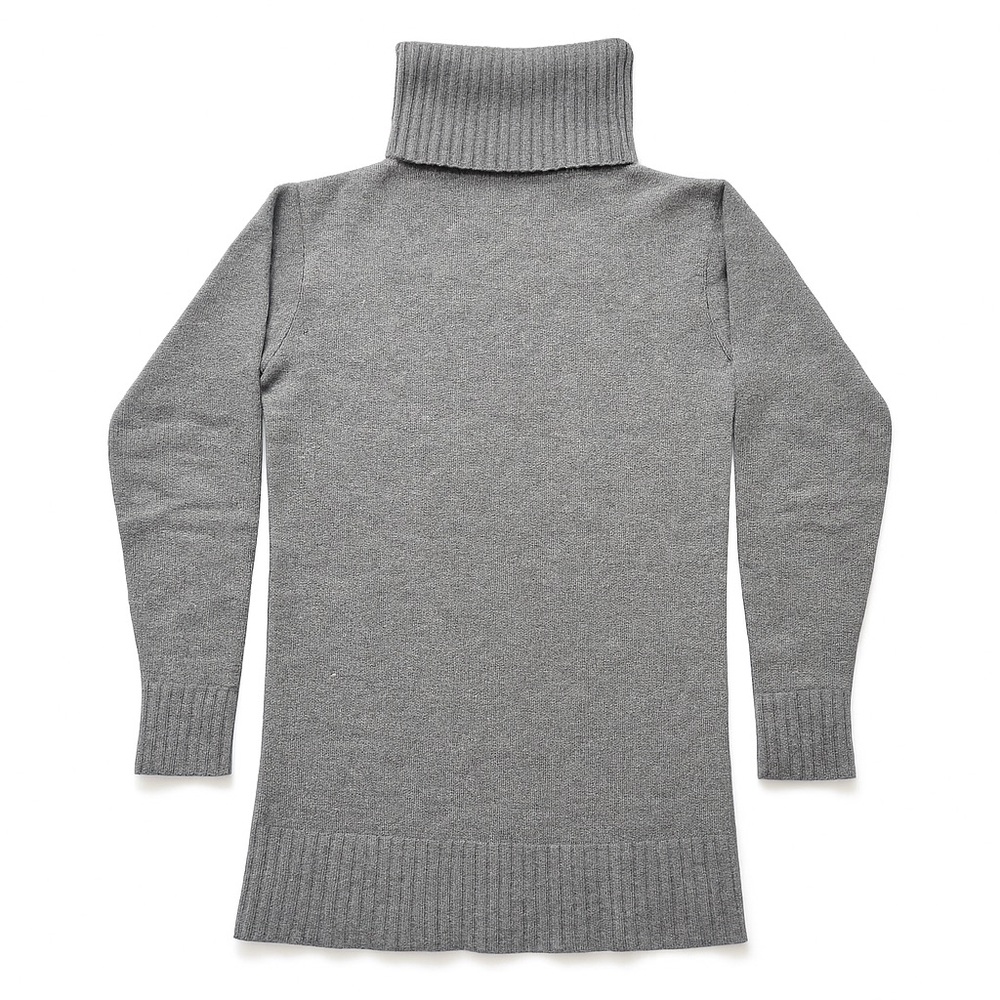 Lily McNeal 100% Cashmere Gray Turtleneck Tunic Sweater Size XS - Picture 1 of 6